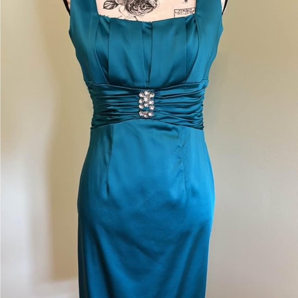 Calvin Klein Dresses & Skirts - Calvin Klein Blue Embellished Sheath Dress Square Neck Cocktail